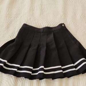 H&M Black Skater Skirt with White Accents